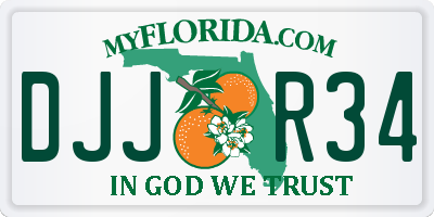 FL license plate DJJR34