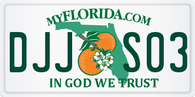 FL license plate DJJS03