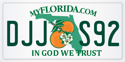 FL license plate DJJS92