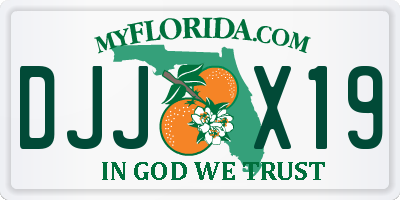 FL license plate DJJX19