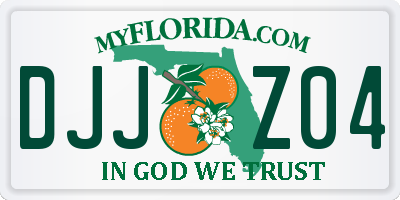 FL license plate DJJZ04