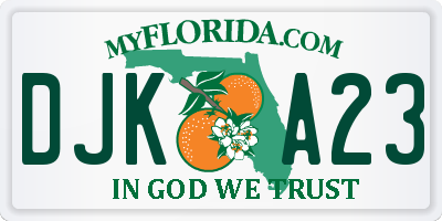 FL license plate DJKA23