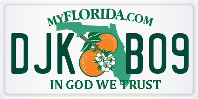FL license plate DJKB09