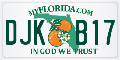 FL license plate DJKB17