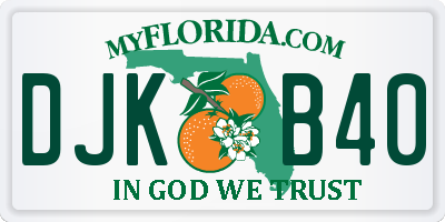 FL license plate DJKB40