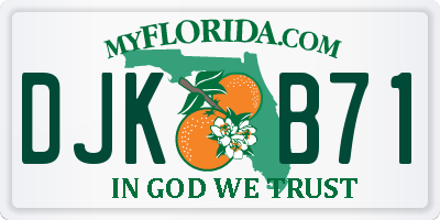 FL license plate DJKB71