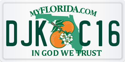 FL license plate DJKC16