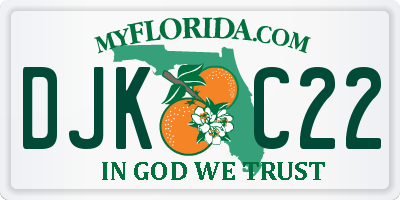 FL license plate DJKC22