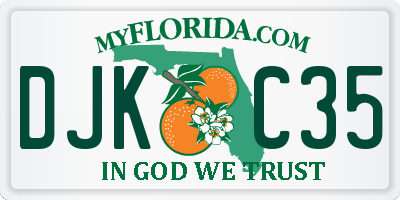 FL license plate DJKC35