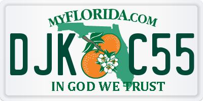 FL license plate DJKC55