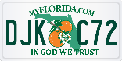 FL license plate DJKC72