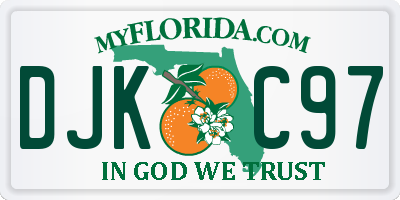 FL license plate DJKC97