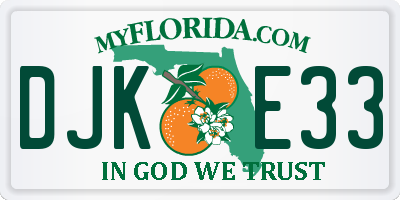 FL license plate DJKE33