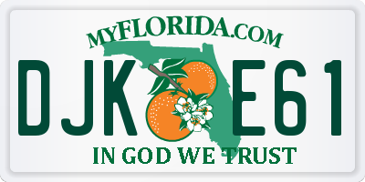 FL license plate DJKE61
