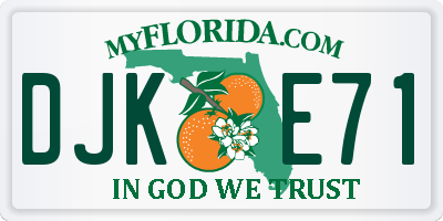 FL license plate DJKE71