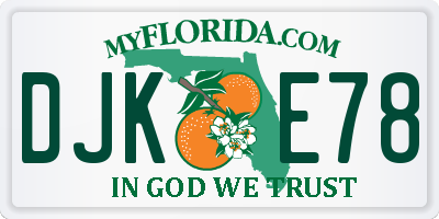 FL license plate DJKE78