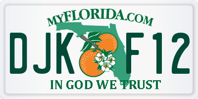 FL license plate DJKF12