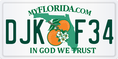 FL license plate DJKF34