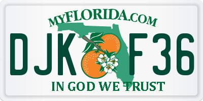 FL license plate DJKF36