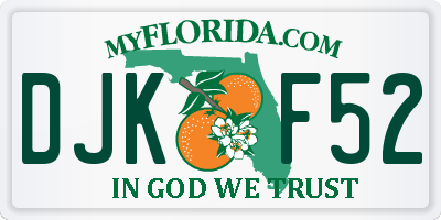 FL license plate DJKF52