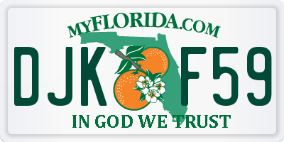 FL license plate DJKF59