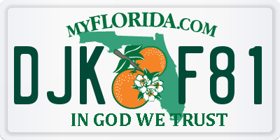 FL license plate DJKF81