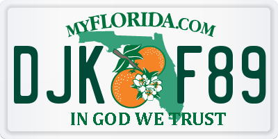 FL license plate DJKF89