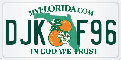 FL license plate DJKF96