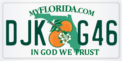 FL license plate DJKG46