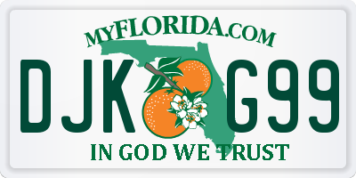 FL license plate DJKG99
