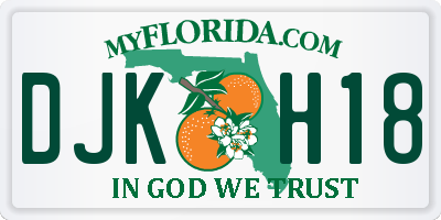 FL license plate DJKH18