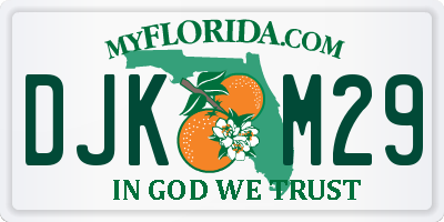FL license plate DJKM29