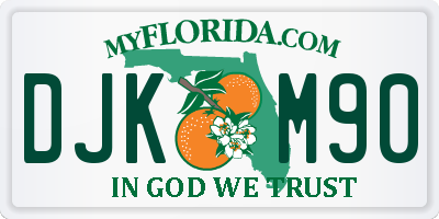 FL license plate DJKM90