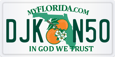 FL license plate DJKN50