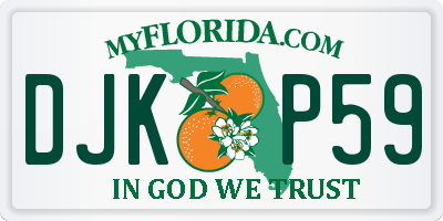 FL license plate DJKP59