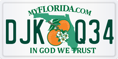 FL license plate DJKQ34