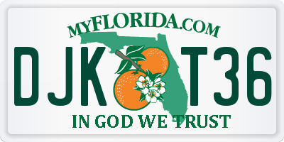 FL license plate DJKT36