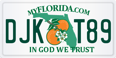 FL license plate DJKT89