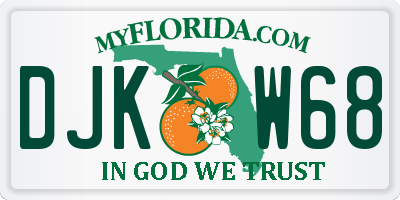 FL license plate DJKW68