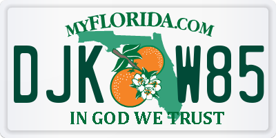 FL license plate DJKW85