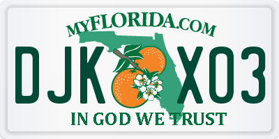 FL license plate DJKX03