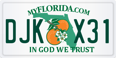 FL license plate DJKX31