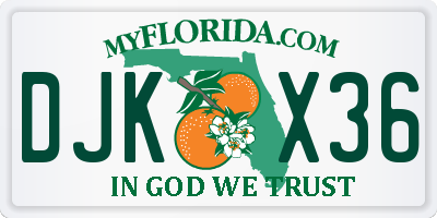 FL license plate DJKX36