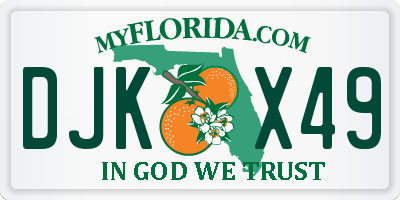 FL license plate DJKX49