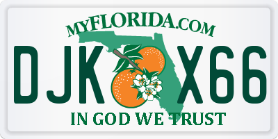 FL license plate DJKX66