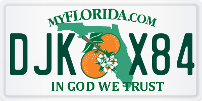 FL license plate DJKX84