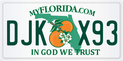 FL license plate DJKX93