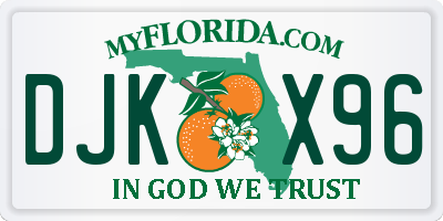 FL license plate DJKX96