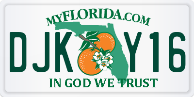 FL license plate DJKY16