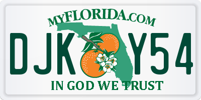 FL license plate DJKY54